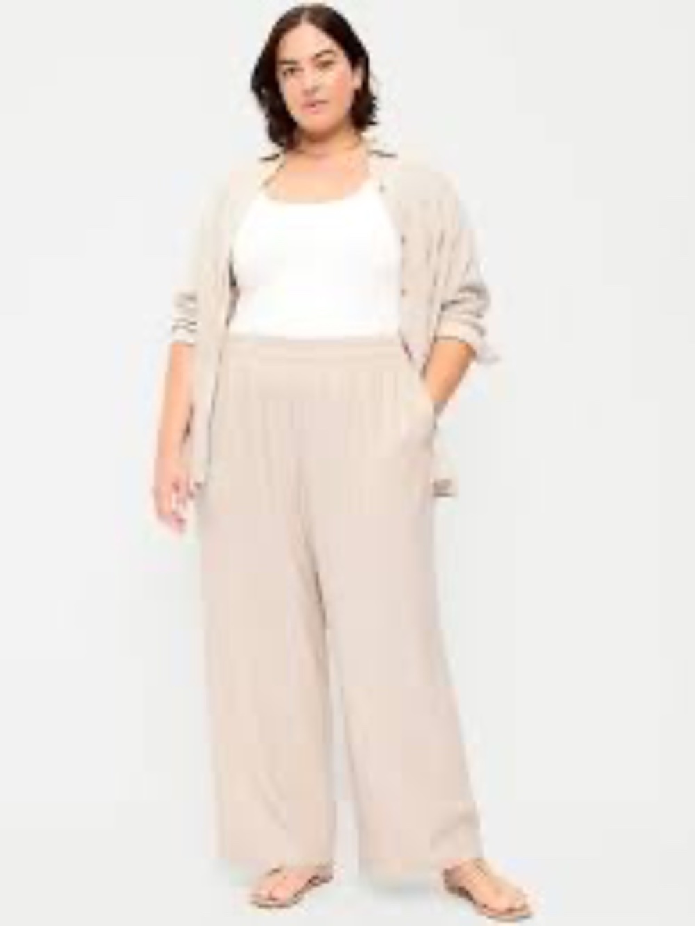 Old Navy High-Waisted Linen-Blend Wide Leg Pants